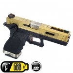 WE Модель пистолета Glock 17, G-Force металл слайд, черная рамка, золоченый слайд, шахта, Titanium Version WE-G001WET-TG-G17A